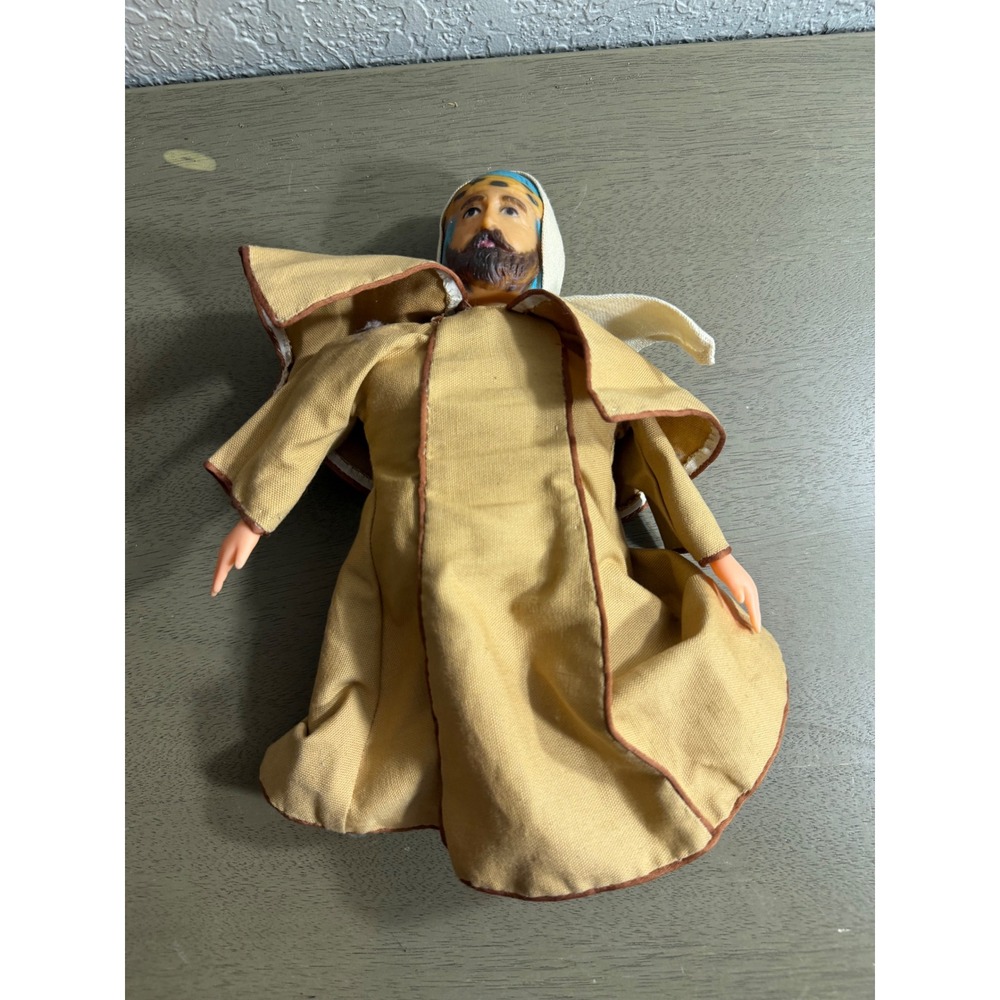 Vintage Handmade Bible Doll Folk Art Biblical Figure Tan 10in